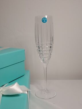 Tiffany & Co. Clear Crystal Flute Champagne Glass